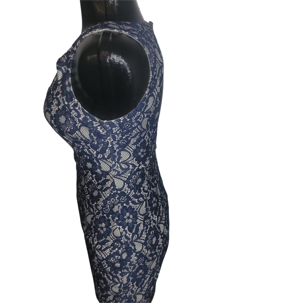 Ark & Co Navy Lace Sleeveless Cocktail Sheath Dress Size S - Picture 5 of 7
